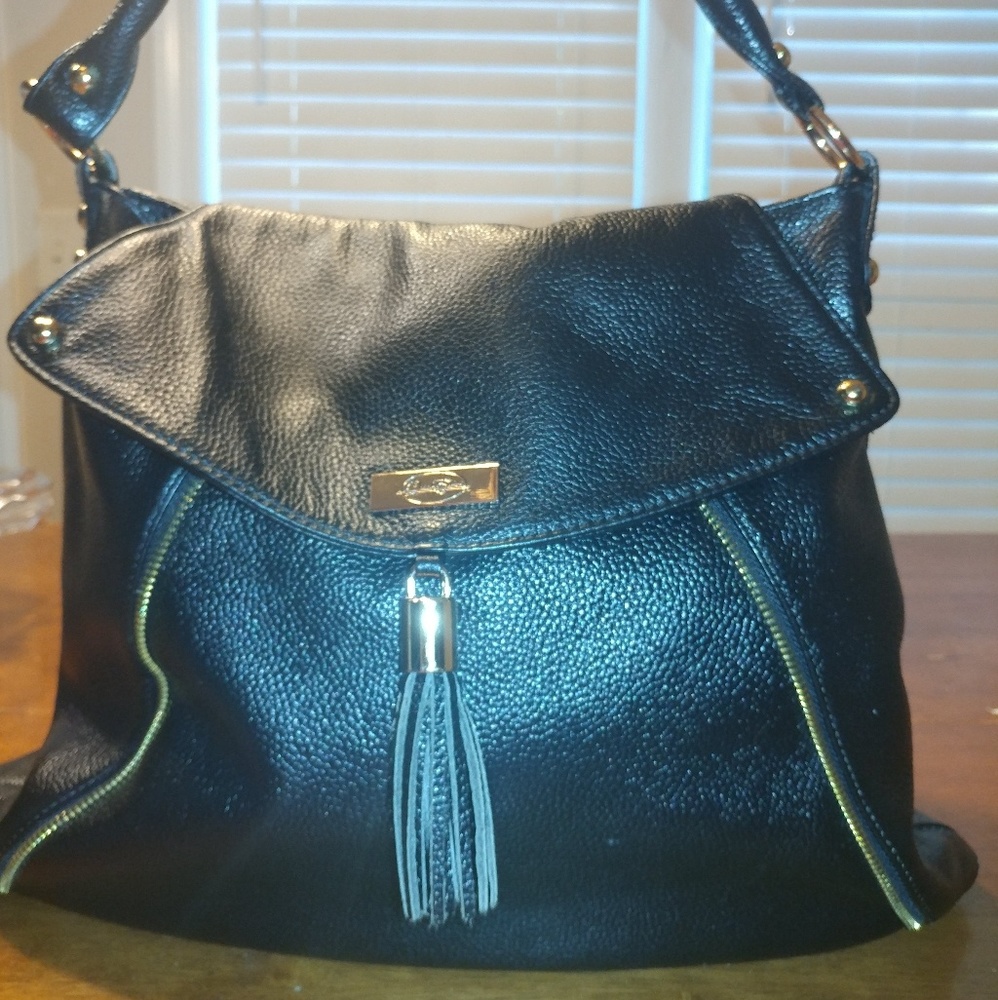 Black Leather Onna Ehrlich Purse